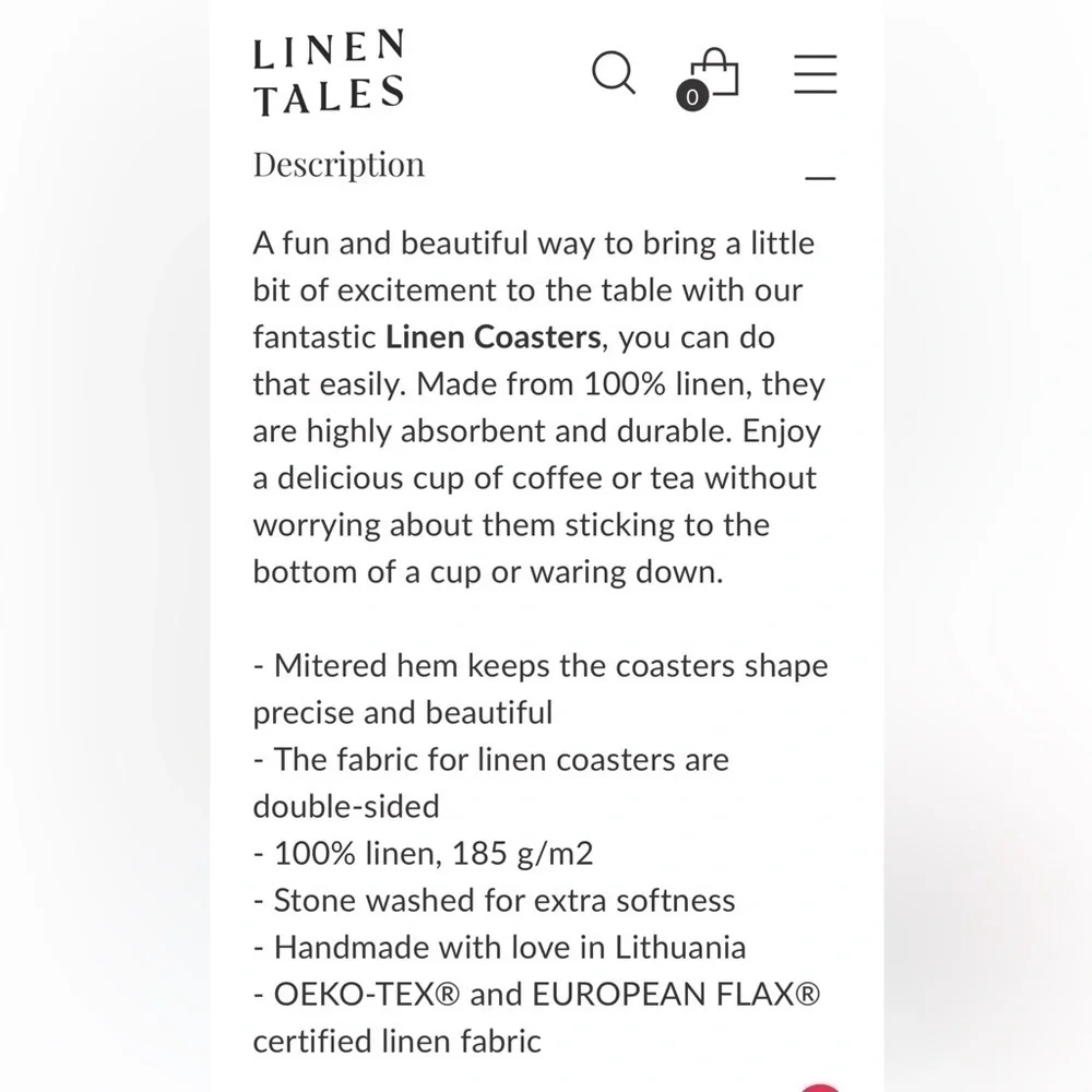 LINEN TALLES nwt no
